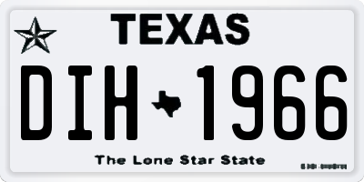 TX license plate DIH1966