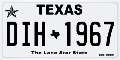 TX license plate DIH1967