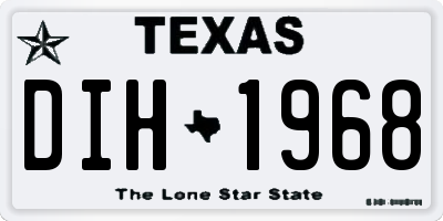 TX license plate DIH1968
