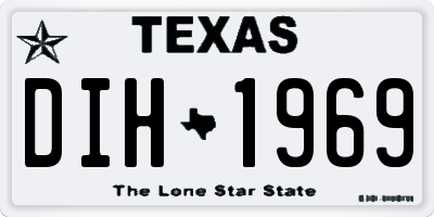 TX license plate DIH1969
