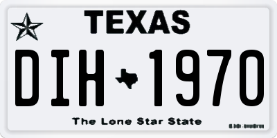 TX license plate DIH1970