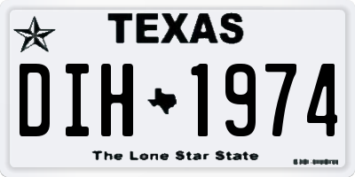 TX license plate DIH1974