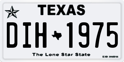 TX license plate DIH1975