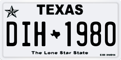 TX license plate DIH1980