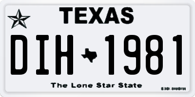 TX license plate DIH1981