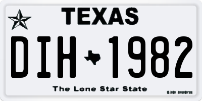TX license plate DIH1982