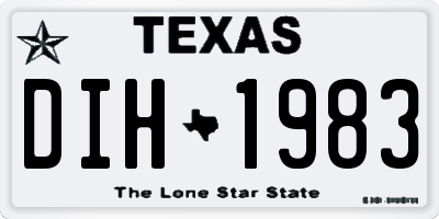 TX license plate DIH1983