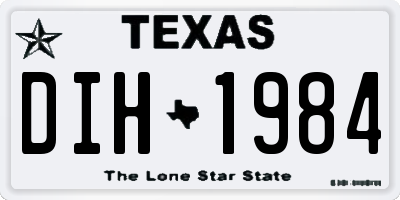 TX license plate DIH1984