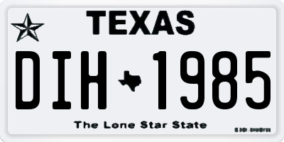 TX license plate DIH1985