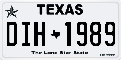 TX license plate DIH1989
