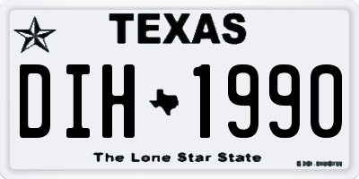 TX license plate DIH1990