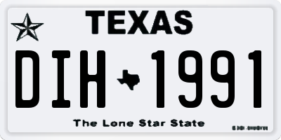 TX license plate DIH1991