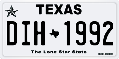TX license plate DIH1992
