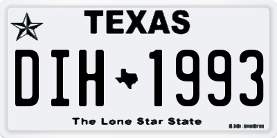 TX license plate DIH1993