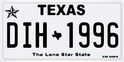 TX license plate DIH1996
