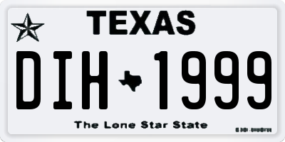 TX license plate DIH1999