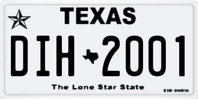 TX license plate DIH2001