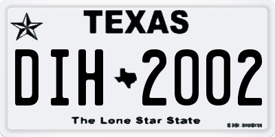 TX license plate DIH2002