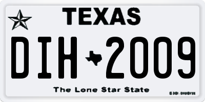 TX license plate DIH2009