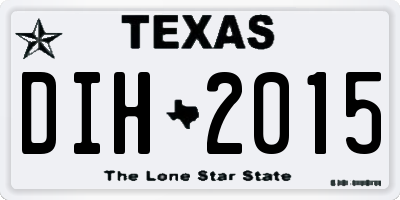 TX license plate DIH2015