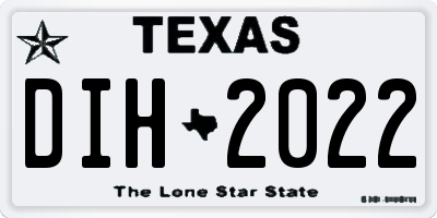 TX license plate DIH2022