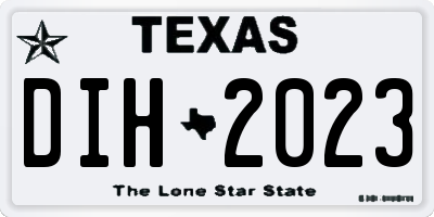 TX license plate DIH2023