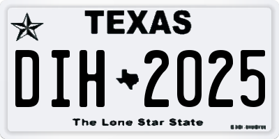 TX license plate DIH2025