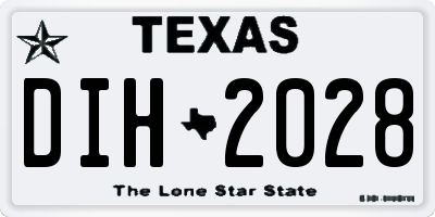 TX license plate DIH2028