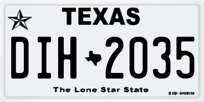 TX license plate DIH2035