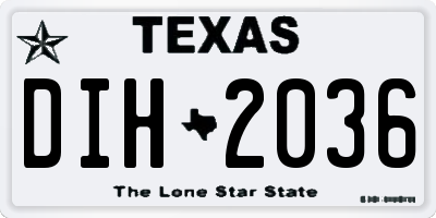 TX license plate DIH2036