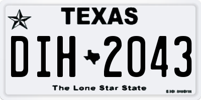 TX license plate DIH2043