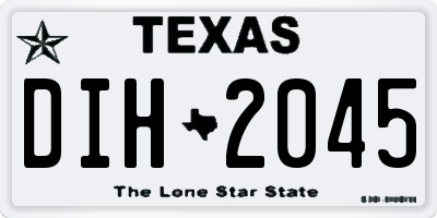 TX license plate DIH2045