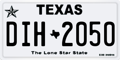 TX license plate DIH2050