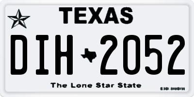 TX license plate DIH2052