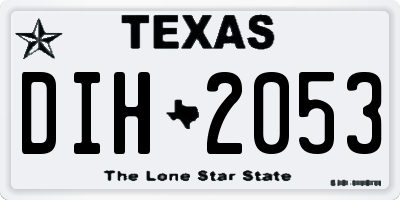 TX license plate DIH2053