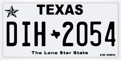 TX license plate DIH2054