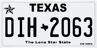 TX license plate DIH2063