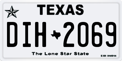 TX license plate DIH2069