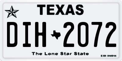 TX license plate DIH2072