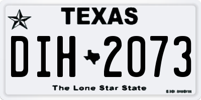 TX license plate DIH2073