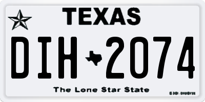 TX license plate DIH2074