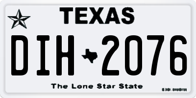 TX license plate DIH2076