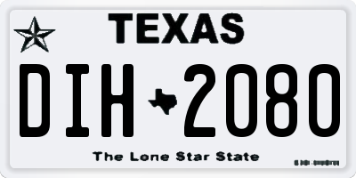 TX license plate DIH2080