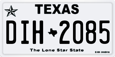 TX license plate DIH2085