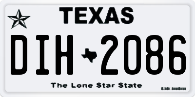 TX license plate DIH2086