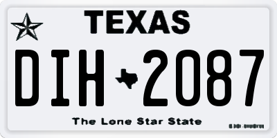 TX license plate DIH2087