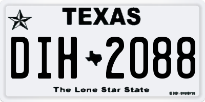 TX license plate DIH2088