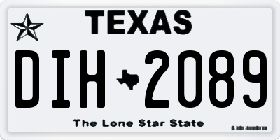 TX license plate DIH2089