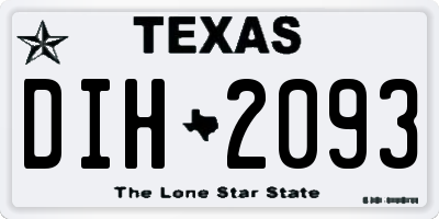 TX license plate DIH2093