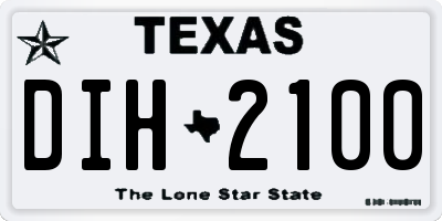 TX license plate DIH2100